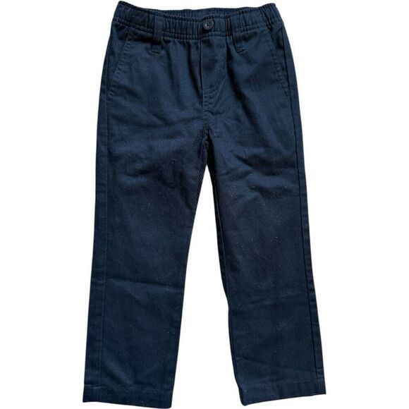 Youth Boys Nautica Navy Blue Twill Pull-On Chino Casual Joggers Pants  - Sz 4 - Picture 1 of 2